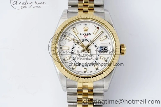 0512 Skydweller SS YG Noob Best Edition White Dial on SS YG Jubilee Bracelet A23J FastDry 2125